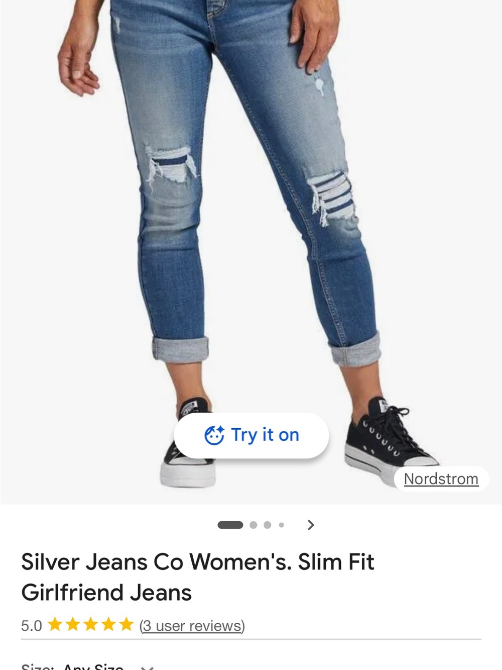 Silver Jeans Light Blue Distressed Boyfriend Jeans